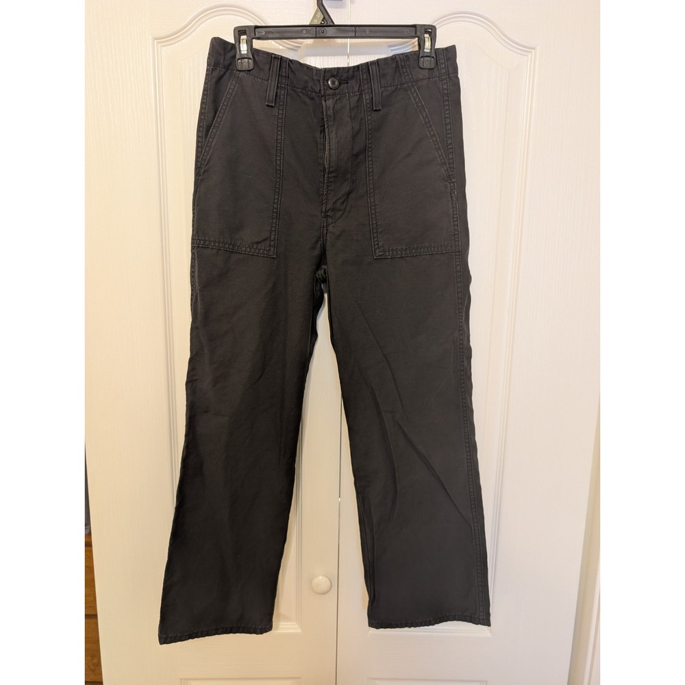 Levis Premium Ribcage Straight Pants Womens 29 29x27 Black Utility Pocket